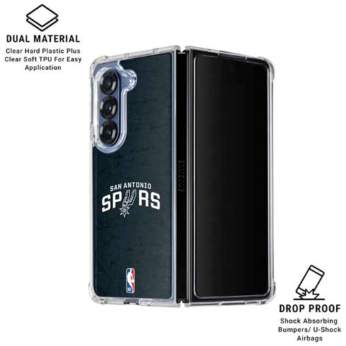 NBA San Antonio Spurs Distressed Galaxy Z Fold7 Clear Case