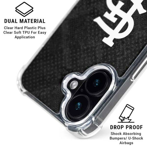 MLB St Louis Cardinals Dark Wash iPhone 16 Clear Case