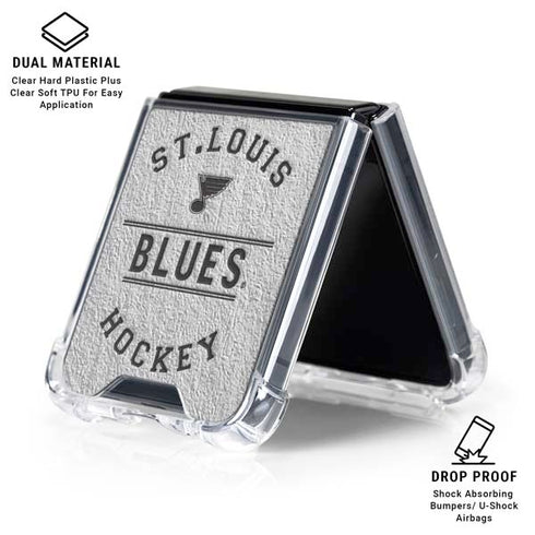 NHL St. Louis Blues Black Text Galaxy Z Flip6 Clear Case