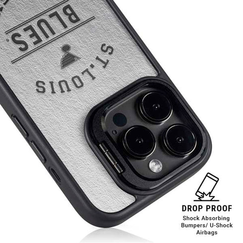 NHL St. Louis Blues Black Text iPhone 15 Pro Kickstand Case