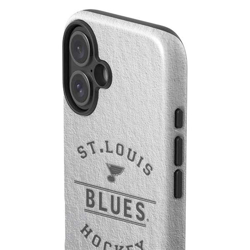 NHL St. Louis Blues Black Text iPhone 16 Plus Impact Case