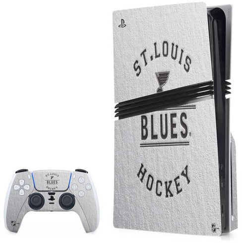 NHL St. Louis Blues Black Text PS5 Pro Disk Bundle Skin