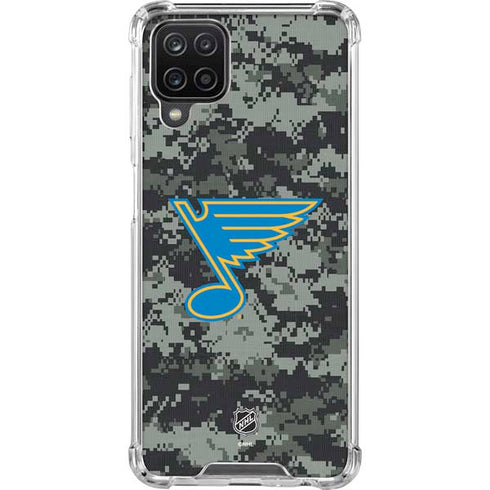 NHL St. Louis Blues Camo Galaxy A12 Clear Case