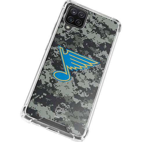 NHL St. Louis Blues Camo Galaxy A12 Clear Case