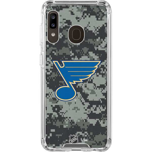 NHL St. Louis Blues Camo Galaxy A30 Clear Case