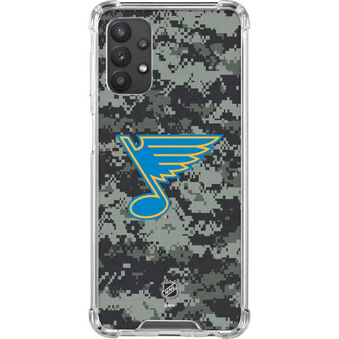 NHL St. Louis Blues Camo Galaxy A32 5G Clear Case