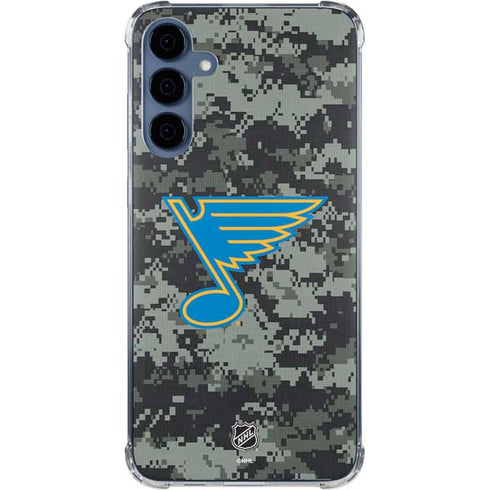 NHL St. Louis Blues Camo Galaxy A35 5G Clear Case