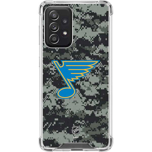 NHL St. Louis Blues Camo Galaxy A52 5G Clear Case