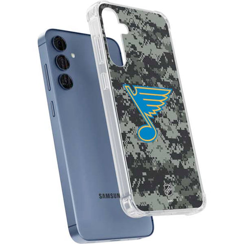 NHL St. Louis Blues Camo Galaxy A55 5G Clear Case