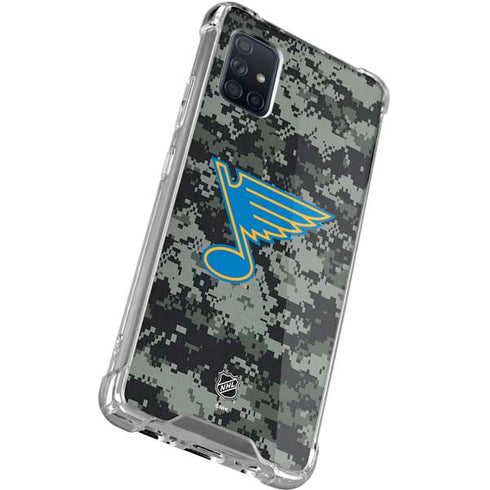 NHL St. Louis Blues Camo Galaxy A71 5G Clear Case