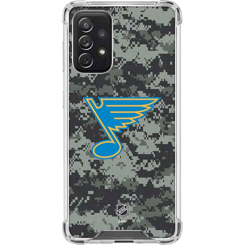 NHL St. Louis Blues Camo Galaxy A72 5G Clear Case