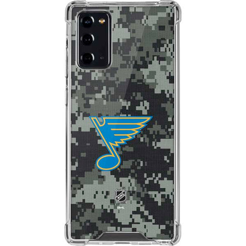 NHL St. Louis Blues Camo Galaxy Note20 5G Clear Case