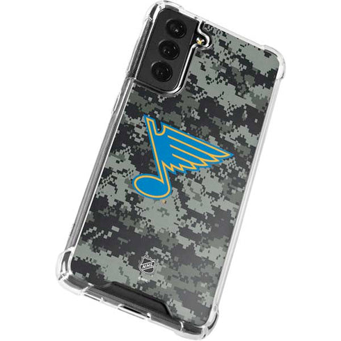 NHL St. Louis Blues Camo Galaxy S21 FE Clear Case