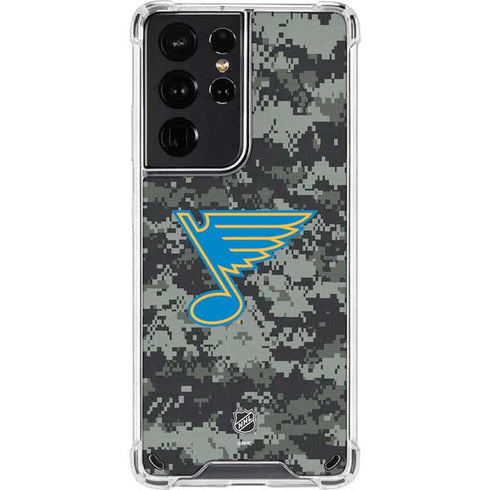 NHL St. Louis Blues Camo Galaxy S21 Ultra 5G Clear Case