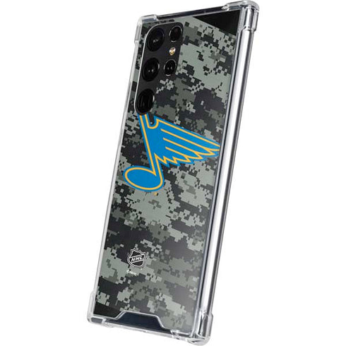 NHL St. Louis Blues Camo Galaxy S22 Ultra Clear Case