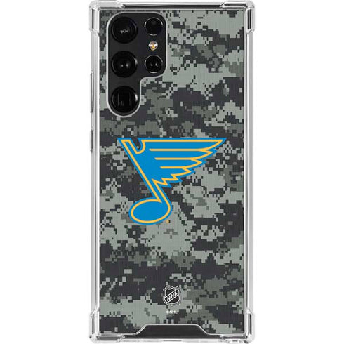 NHL St. Louis Blues Camo Galaxy S23 Ultra Clear Case