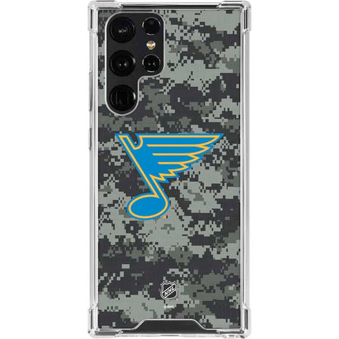 NHL St. Louis Blues Camo Galaxy S24 Ultra Clear Case