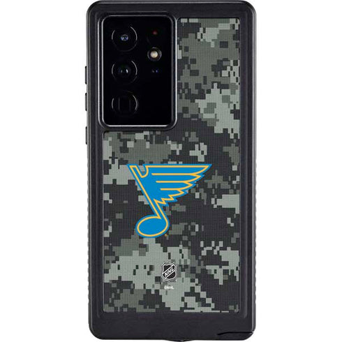 NHL St. Louis Blues Camo Galaxy S24 Ultra Waterproof Case
