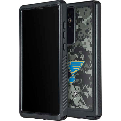 NHL St. Louis Blues Camo Galaxy S24 Ultra Waterproof Case