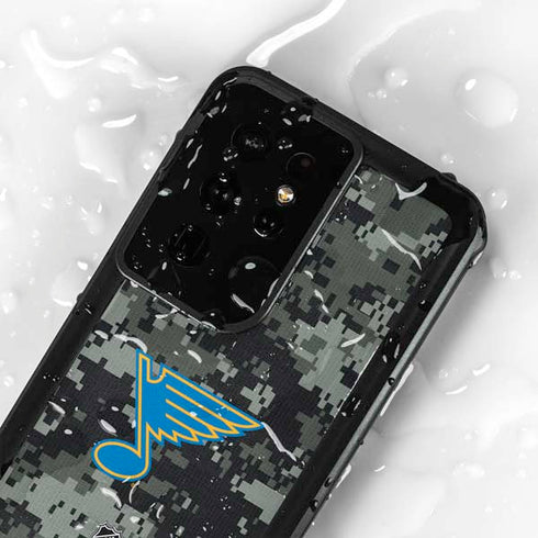 NHL St. Louis Blues Camo Galaxy S24 Ultra Waterproof Case