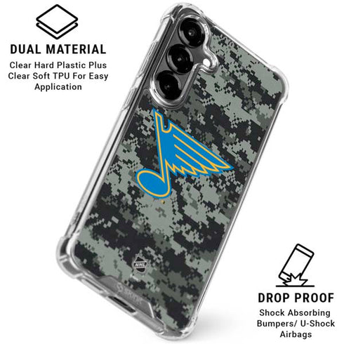 NHL St. Louis Blues Camo Galaxy S26 Plus Clear Case