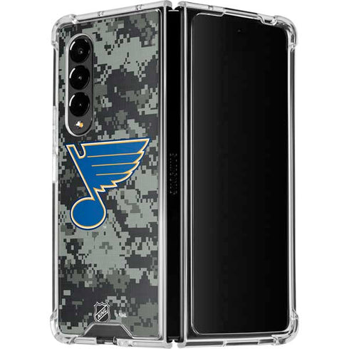 NHL St. Louis Blues Camo Galaxy Z Fold4 5G Clear Case