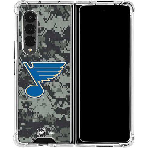 NHL St. Louis Blues Camo Galaxy Z Fold4 5G Clear Case