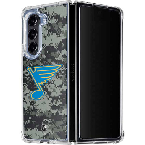 NHL St. Louis Blues Camo Galaxy Z Fold5 5G Clear Case