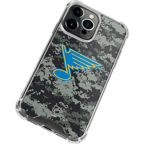 NHL St. Louis Blues Camo iPhone 13 Pro Clear Case