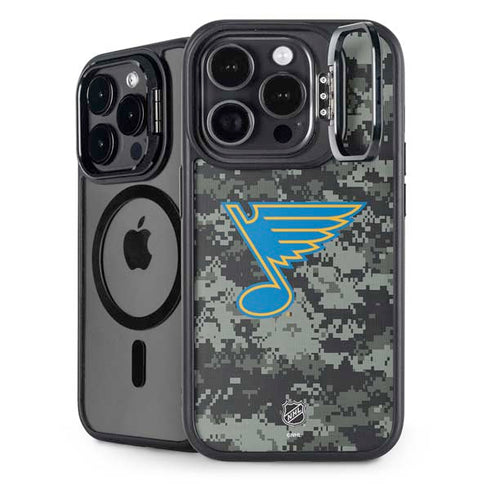 NHL St. Louis Blues Camo iPhone 13 Pro Kickstand Case