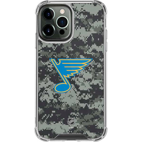 NHL St. Louis Blues Camo iPhone 13 Pro Max Clear Case