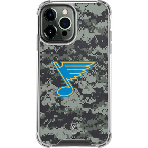NHL St. Louis Blues Camo iPhone 14 Pro Max Clear Case