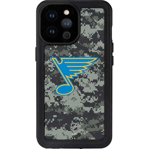 NHL St. Louis Blues Camo iPhone 14 Pro Max Waterproof Case