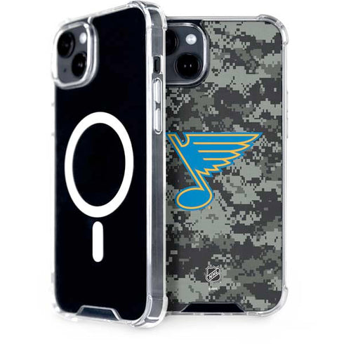 NHL St. Louis Blues Camo iPhone 15 MagSafe Case