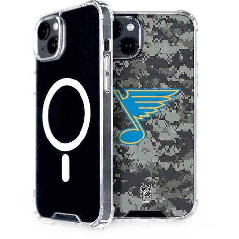 NHL St. Louis Blues Camo iPhone 15 Plus MagSafe Case