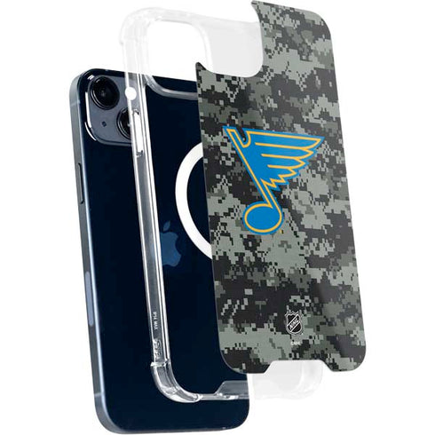 NHL St. Louis Blues Camo iPhone 15 Plus MagSafe Case