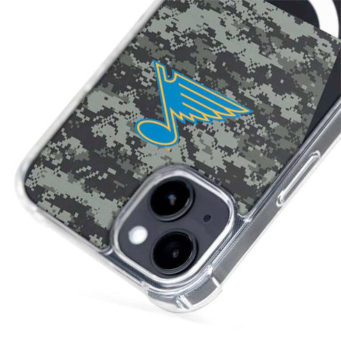 NHL St. Louis Blues Camo iPhone 15 Plus MagSafe Case
