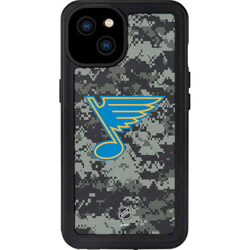 NHL St. Louis Blues Camo iPhone 15 Plus Waterproof Case
