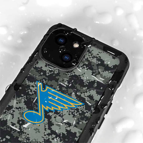 NHL St. Louis Blues Camo iPhone 15 Plus Waterproof Case