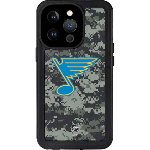 NHL St. Louis Blues Camo iPhone 15 Pro Waterproof Case
