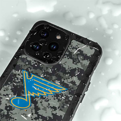 NHL St. Louis Blues Camo iPhone 15 Pro Waterproof Case