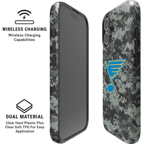 NHL St. Louis Blues Camo iPhone 16 Magsafe Impact Case