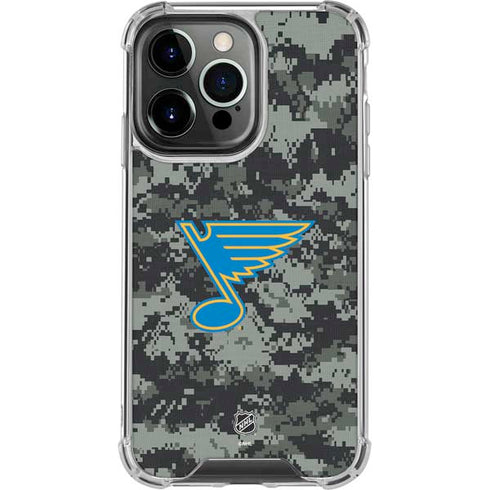NHL St. Louis Blues Camo iPhone 16 Pro Clear Case