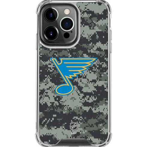 NHL St. Louis Blues Camo iPhone 16 Pro Max Clear Case
