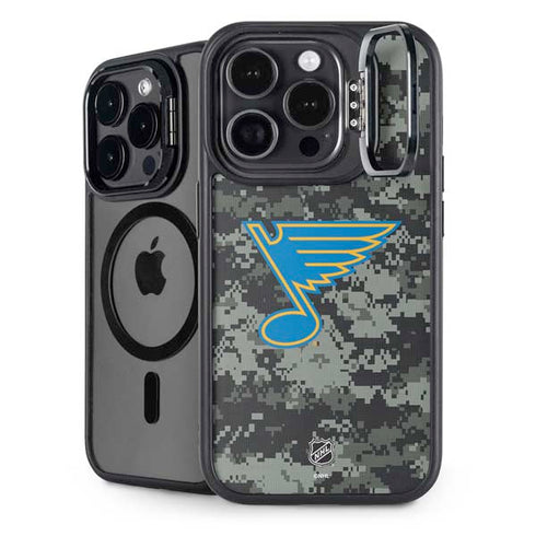 NHL St. Louis Blues Camo iPhone 16 Pro Max Kickstand Case