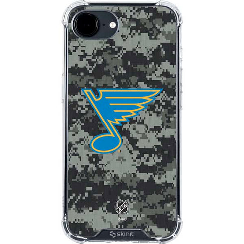 NHL St. Louis Blues Camo iPhone 16e Clear Case
