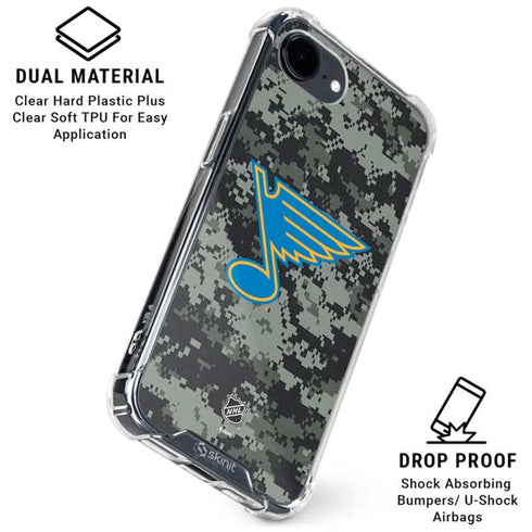 NHL St. Louis Blues Camo iPhone 16e Clear Case