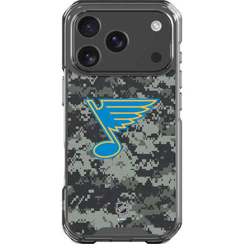 NHL St. Louis Blues Camo iPhone 17 Pro Clear Case