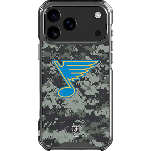 NHL St. Louis Blues Camo iPhone 17 Pro Max Clear Case