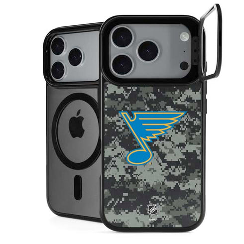 NHL St. Louis Blues Camo iPhone 17 Pro Max Kickstand Case